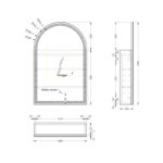 600*900*150mm Carysil Imperial Matte White Melamine Plywood Arch LED Shaving Cabinet(Single Door)