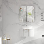 750*800*150mm Carysil Grand Matte White Melamine Plywood Shaving Cabinet(Double Doors)