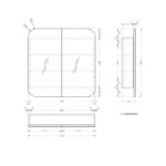 750*800*150mm Carysil Grand Matte White Melamine Plywood Shaving Cabinet(Double Doors)