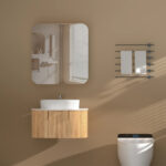 750*800*150mm Carysil Grand Origianl Walnut Melamine Plywood Shaving Cabinet(Double Doors)