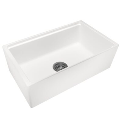 White Carysil Fine Fireclay Single Bowl Kitchen Sink 762*457*254mm