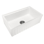 White Carysil Fine Fireclay Single Bowl Kitchen Sink 762*457*254mm