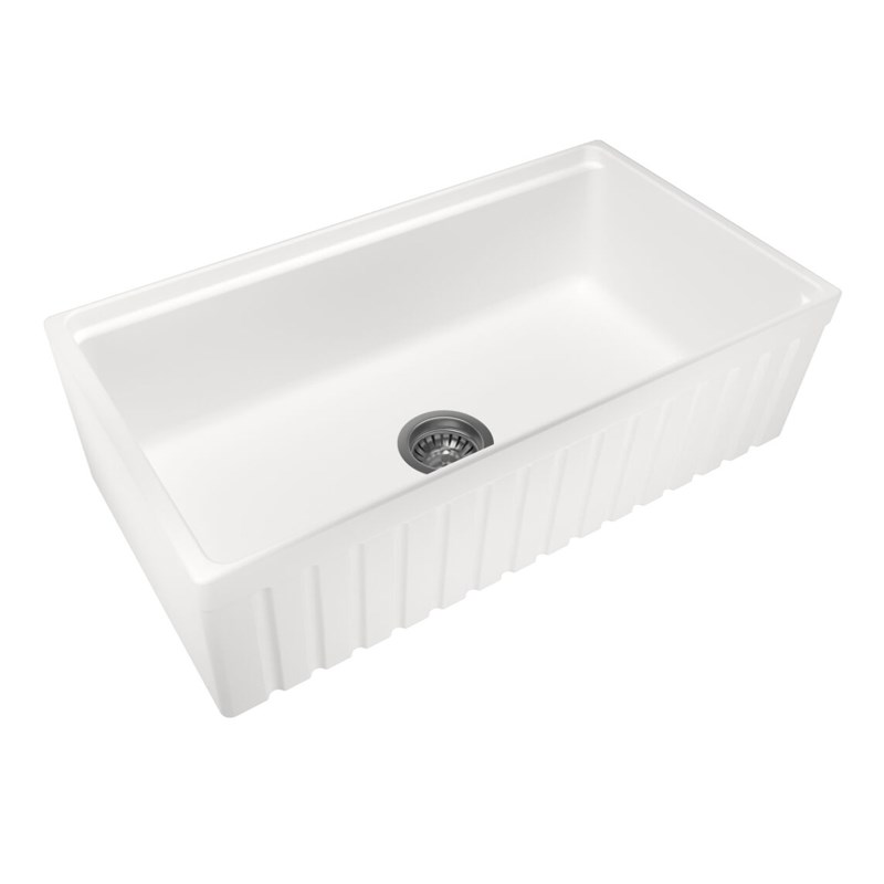 White Carysil Fine Fireclay Single Bowl Kitchen Sink 838*457*232mm 1 White Carysil Fine Fireclay Single Bowl Kitchen Sink 838*457*232mm