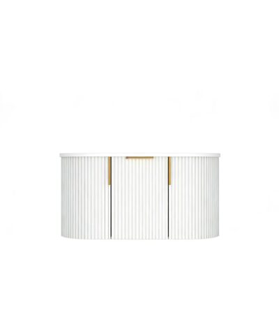 900mm Matte White Fluted Wall Hung Vanity 900*469*412mm