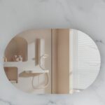 900*600*150mm Carysil Mystic Matte White Melamine Plywood Oval Shaving Cabinet(Double Doors)