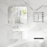 900*800*150mm Carysil Grand Matte White Melamine Plywood Shaving Cabinet(Double Doors)