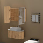 900*800*150mm Carysil Grand Origianl Walnut Melamine Plywood Shaving Cabinet(Double Doors)