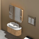 900*800*150mm Carysil Grand Origianl Walnut Melamine Plywood Shaving Cabinet(Double Doors)