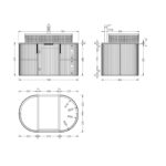 750mm Matte White Fluted Wall Hung Vanity 750*469*412mm