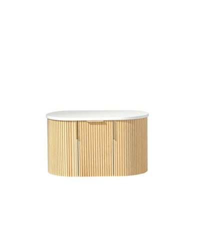 750mm Walnut Fluted Wall Hung Vanity 750*469*412mm