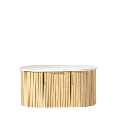 900mm Walnut Fluted Wall Hung Vanity 900*469*412mm