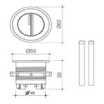 Round Chrome Cistern Dual Flush Button(for Two-piece Toilet)