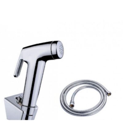 Round Chrome ABS Toilet Bidet Spray Kit with Stainless Steel Hose