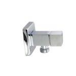Bathroom Square Chrome 1/4 Turn Washing Machine Stop Tap(One Piece)