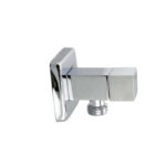 Bathroom Square Chrome 1/4 Turn Washing Machine Stop Tap(One Piece)
