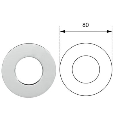 Round Chrome Cover Plate 80mm
