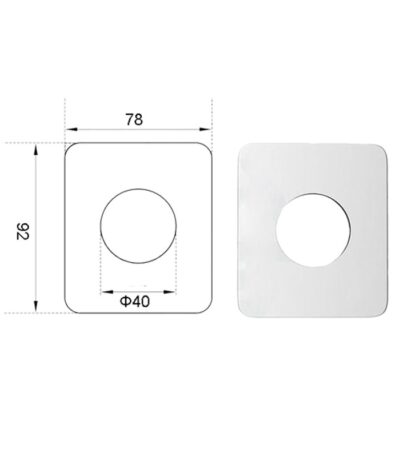 Rectangle Chrome Cover Plate 78*92mm