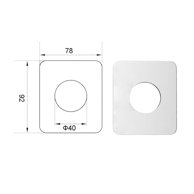 Rectangle Chrome Cover Plate 78*92mm 1 Rectangle Chrome Cover Plate 78*92mm