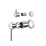 LUCID PIN Series Chrome Diverter Mixer Trim Kit With Separate Cover Plate (match CLPD)