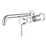 LUCID PIN Series Chrome Wall Mixer With Spout Trim Kit(Separate Cover Plate,match CLPS)