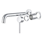 LUCID PIN Series Chrome Wall Mixer With Spout Trim Kit(Separate Cover Plate,match CLPS)