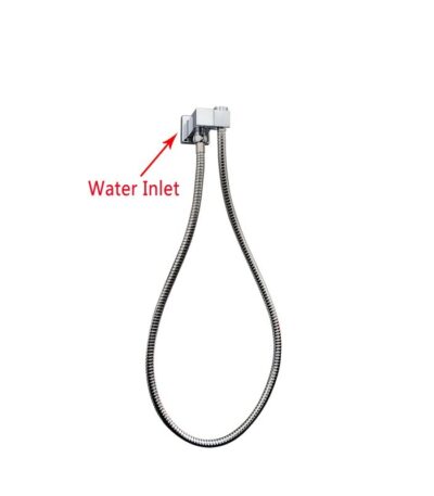 Square Chrome Hand Shower Elbow without Handheld Shower(Stainless Steel Hose)