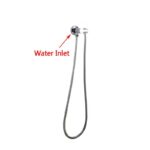 Round Chrome Handheld Shower Elbow without Handheld Shower(Stainless Steel Hose)
