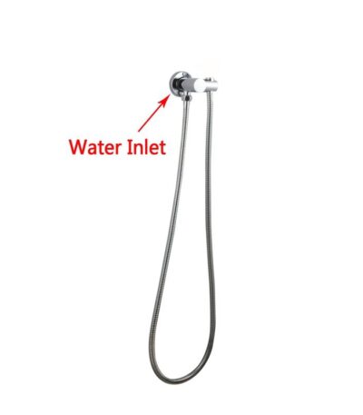 Round Chrome Handheld Shower Elbow without Handheld Shower(Stainless Steel Hose)