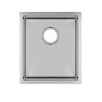 390x450x215mm Chrome Stainless Steel Single Bowl Kitchen Sink