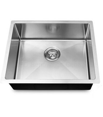 440x440x230mm Chrome Stainless Steel Single Bowl Kitchen Sink
