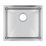 Round Corner Chrome Stainless Steel Handmade Single Bowl Kitchen Sink 500*440*230mm