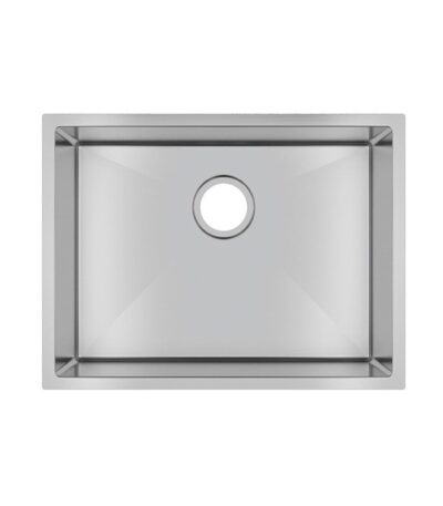 Round Corner Chrome Stainless Steel Handmade Single Bowl Kitchen Sink 600*450*300mm