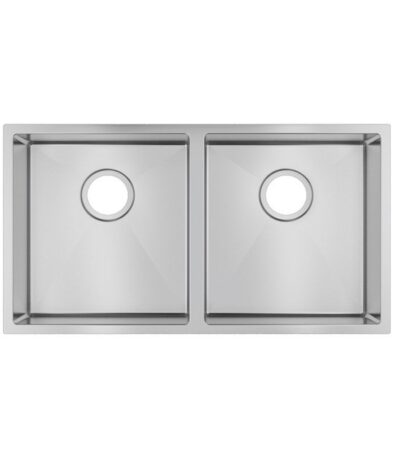 Round Corner Chrome Stainless Steel Handmade Double Bowl Kitchen Sink 820*457*230mm