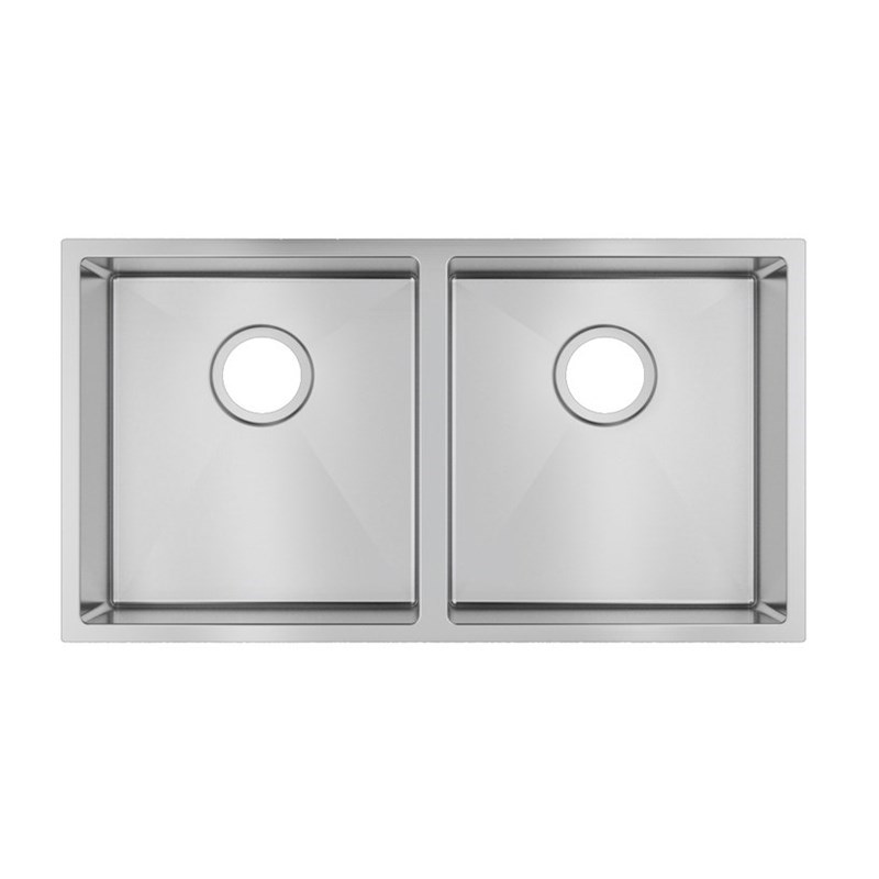 Round Corner Chrome Stainless Steel Handmade Double Bowl Kitchen Sink 820*457*230mm 1 Round Corner Chrome Stainless Steel Handmade Double Bowl Kitchen Sink 820*457*230mm
