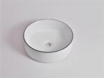 360x360x125mm Gloss White with Black Rim Above Counter Basin
