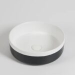 375*375*135mm Color Plus Textured Exterior Finish with Matte Black Edges & Matte Dark Grey Interior Finish Above Counter Basin(32mm Nonoverflow)