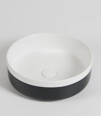 375*375*135mm Color Plus Textured Exterior Finish with Matte Black Edges & Matte Dark Grey Interior Finish Above Counter Basin(32mm Nonoverflow)