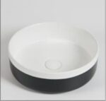 375*375*135mm Color Plus Textured Exterior Finish with Matte Black Edges & Matte Dark Grey Interior Finish Above Counter Basin(32mm Nonoverflow)