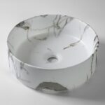 360x360x125mm Carrara Matte White Above Counter Basin