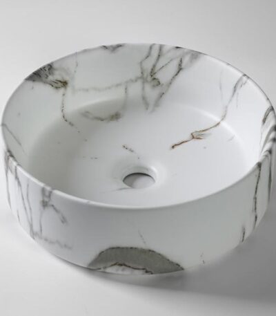 360x360x125mm Carrara Matte White Above Counter Basin