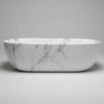 460*330*130mm Matte White with Carrara Design Above Counter Basin(32mm Nonoverflow)