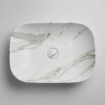 460*330*130mm Matte White with Carrara Design Above Counter Basin(32mm Nonoverflow)
