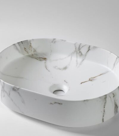 520x370x135mm Matte White Above Counter Basin