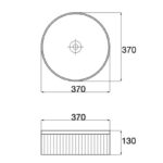 370x370x130mm Matte White Above Counter Basin