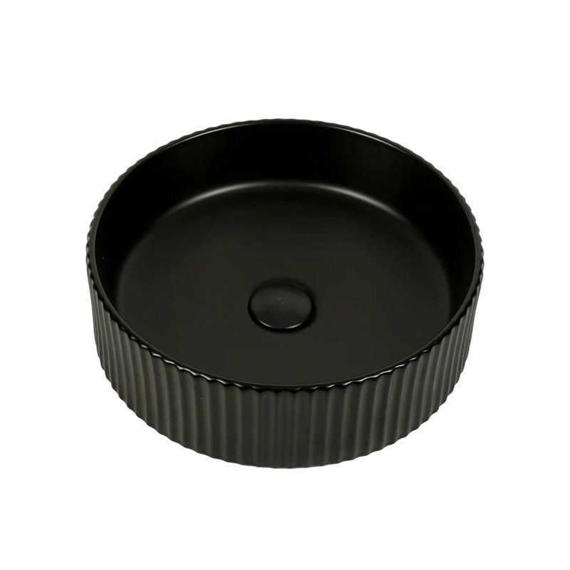 400*400*125mm Matte Black with Fluted Design Above Counter Basin(32mm Nonoverflow) 1 400*400*125mm Matte Black with Fluted Design Above Counter Basin(32mm Nonoverflow)