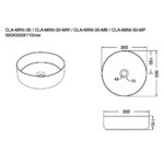 300x300x110mm Matte White Above Counter Basin