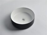 360x360x125mm Matte Black Exterior & Matte White Interior Above Counter Basin