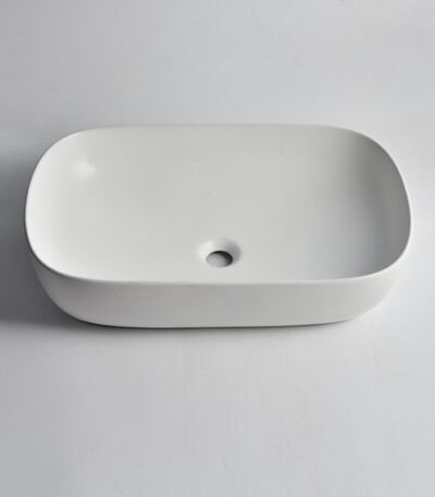 605x400x145mm Matte White Above Counter Basin