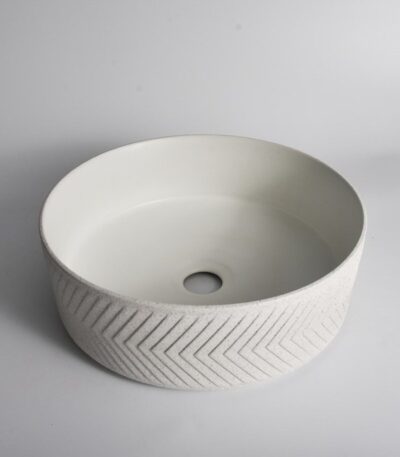 365x365x120mm Textured Exterior& Matte White Interior Above Counter Basin