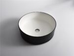 365x365x120mm Black Textured Exterior & Matte White Interior Above Counter Basin